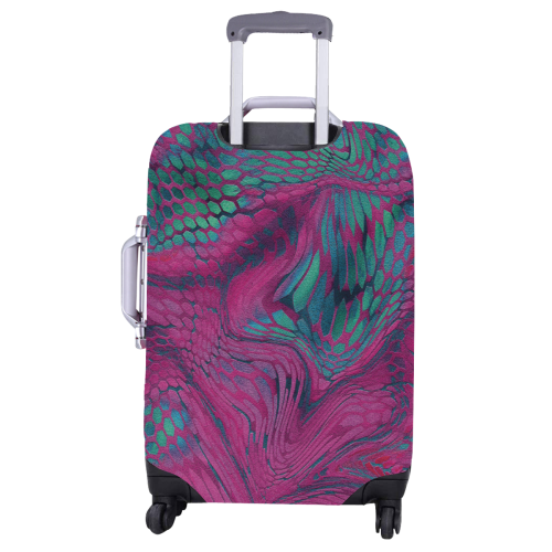 asia dragon reptile scales rainbow colored pattern camouflage in purple, bluish green and blue Luggage Cover/Large 26"-28"