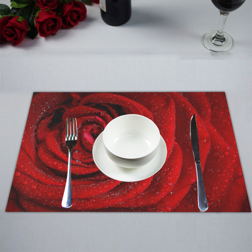 Red rosa Placemat 14’’ x 19’’ (Four Pieces)