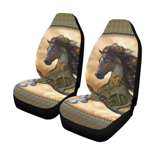 Aweseome steampunk horse, golden Car Seat Covers (Set of 2)