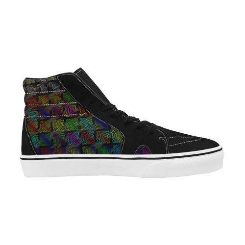 Ripped SpaceTime Stripes Collection Women's High Top Skateboarding Shoes (Model E001-1)