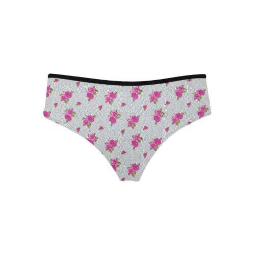 Roses and Pattern 1B by JamColors Women's Hipster Panties (Model L33)