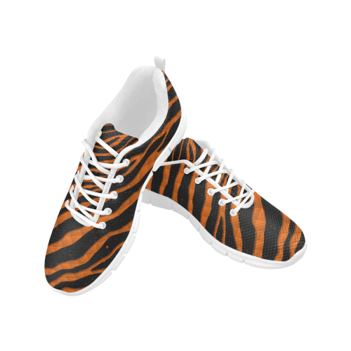 Ripped SpaceTime Stripes - Orange Men's Breathable Running Shoes (Model 055)