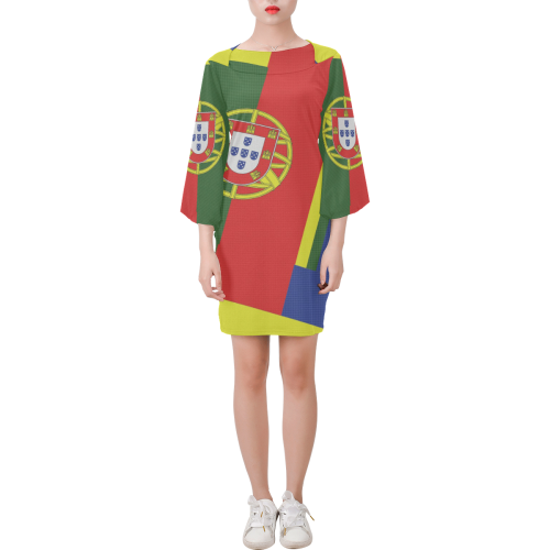 PORTUGAL  ABSTRACT Bell Sleeve Dress (Model D52)