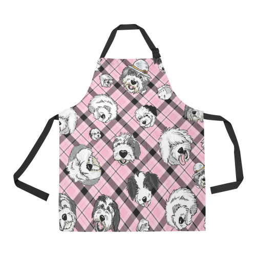 Oes Faces Pink Plaid All Over Print Apron