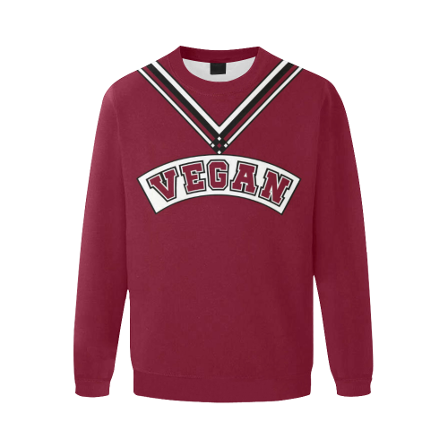 Vegan Cheerleader Men's Oversized Fleece Crew Sweatshirt/Large Size(Model H18)