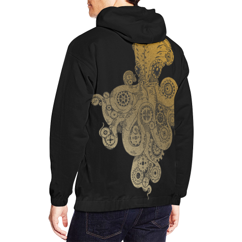 Retro Futurism Steampunk Adventure Octopus 3 All Over Print Hoodie for Men (USA Size) (Model H13)