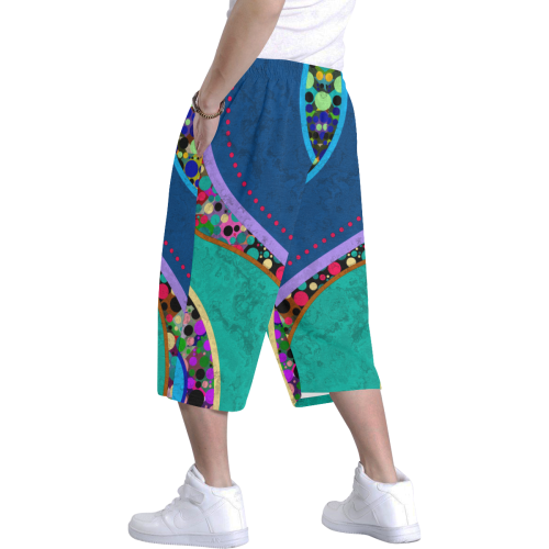 Abstract Pattern Mix - Dots And Colors 1 Men's All Over Print Baggy Shorts (Model L37)