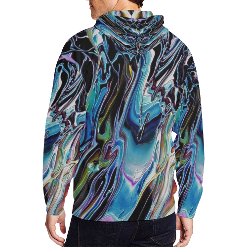 Downhill All Over Print Full Zip Hoodie for Men/Large Size (Model H14)
