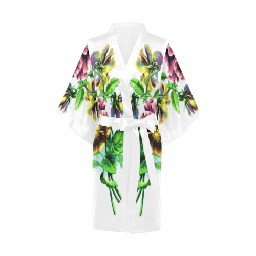 Colorful Pansy Kimono Robe