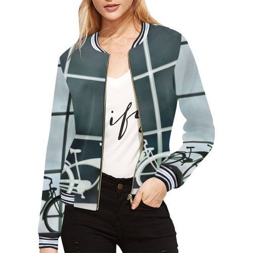 SKYCYCLIN All Over Print Bomber Jacket for Women (Model H21)