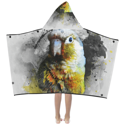 bird parrot art #parrot #bird Kids' Hooded Bath Towels