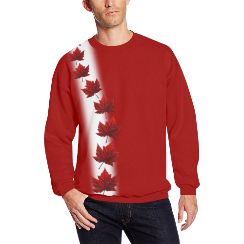Canada Souvenir Sweatshirts Plus Size Men's Oversized Fleece Crew Sweatshirt/Large Size(Model H18)