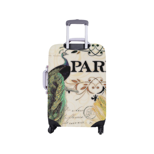 Paris Peacock Luggage Cover/Small 18"-21"