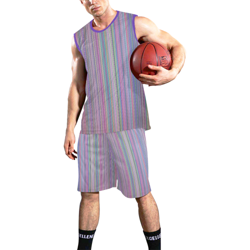 Broken TV screen rainbow stripe All Over Print Basketball Uniform