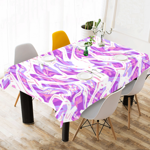 Abstract 35 W2 Cotton Linen Tablecloth 60"x120"