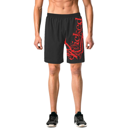 Wicked Red Shorts Men's All Over Print Elastic Beach Shorts (Model L20)