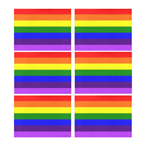 Rainbow Flag (Gay Pride - LGBTQIA+) Placemat 14’’ x 19’’ (Six Pieces)