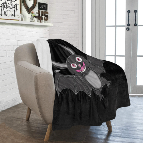 Cute Halloween Bat Black Ultra-Soft Micro Fleece Blanket 40"x50"