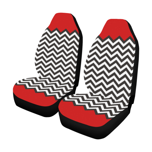 HIPSTER zigzag chevron pattern black & white Car Seat Covers (Set of 2)