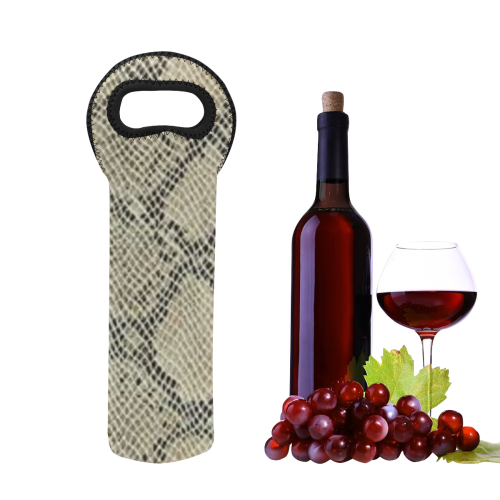 Snakeskin Pattern Lt Brown Neoprene Wine Bag