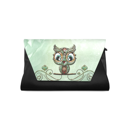 Cute little owl, diamonds Clutch Bag (Model 1630)