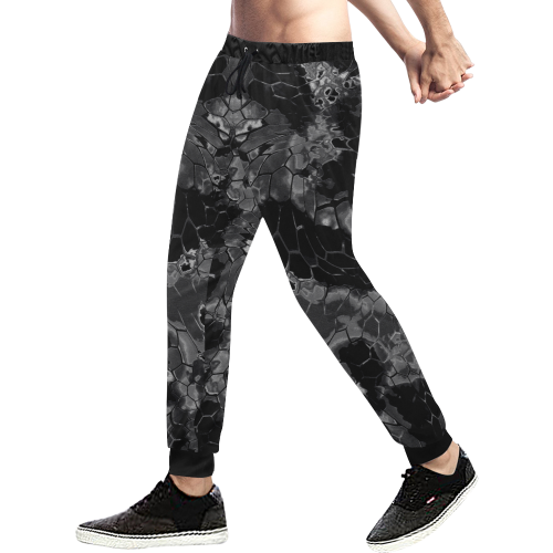 black dragon animal snake skin pattern Men's All Over Print Sweatpants (Model L11)