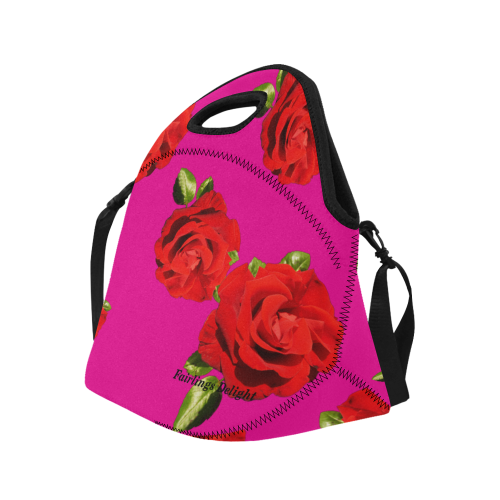 Fairlings Delight's Floral Luxury Collection- Red Rose Neoprene Lunch Bag/Large 53086a5 Neoprene Lunch Bag/Large (Model 1669)