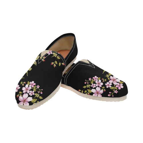 Pure Nature - Summer Of Pink Roses 1 Women's Classic Canvas Slip-On (Model 1206)