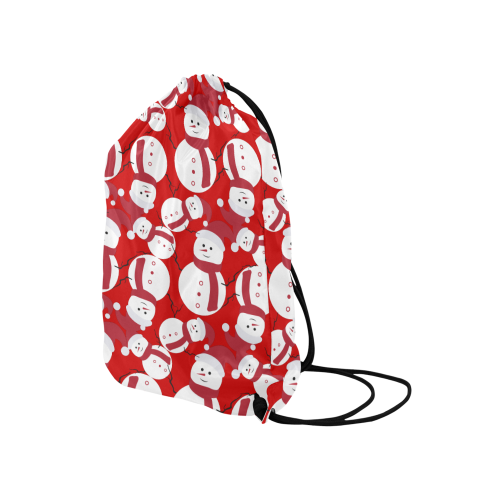 Snowman RED Medium Drawstring Bag Model 1604 (Twin Sides) 13.8"(W) * 18.1"(H)