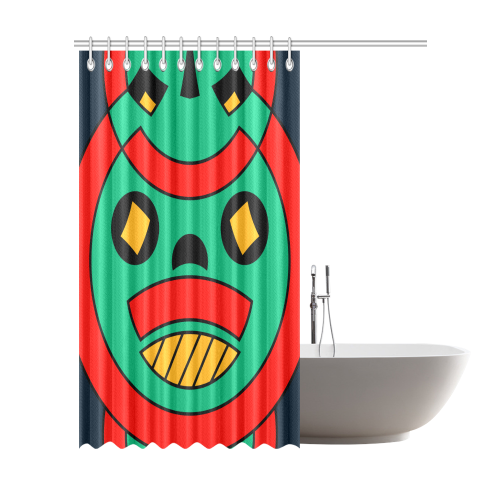 African Scary Tribal Shower Curtain 72"x84"