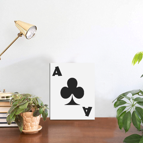 Playing Card Ace of Clubs Photo Panel for Tabletop Display 6"x8"