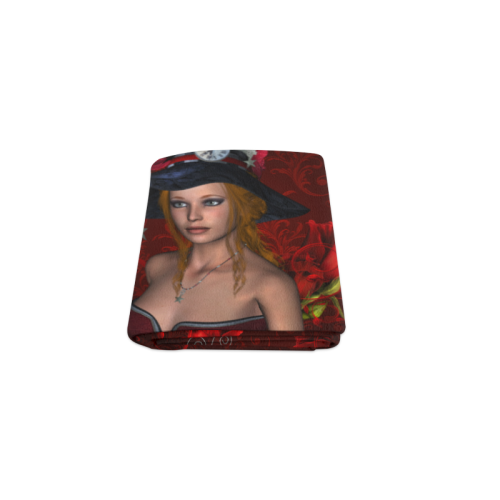 Beautiful steampunk lady, awesome hat Blanket 40"x50"