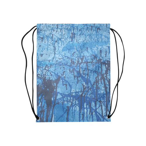 Blue splatters Medium Drawstring Bag Model 1604 (Twin Sides) 13.8"(W) * 18.1"(H)