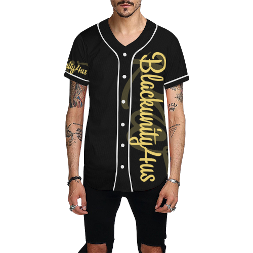 New Yellow & Black By RW All Over Print Baseball Jersey for Men (Model T50)
