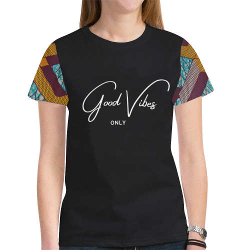 T shirt Black Wax 6 GV New All Over Print T-shirt for Women (Model T45)