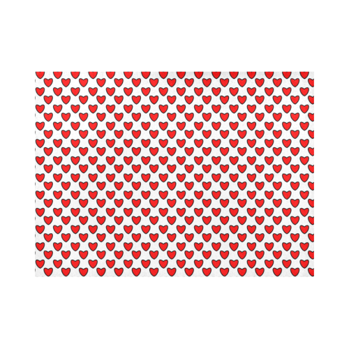 small red hearts pattern wedding white Placemat 14’’ x 19’’ (Set of 4)