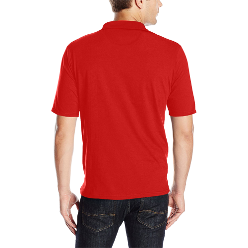 Dionixinc Polo- Red Men's All Over Print Polo Shirt (Model T55)