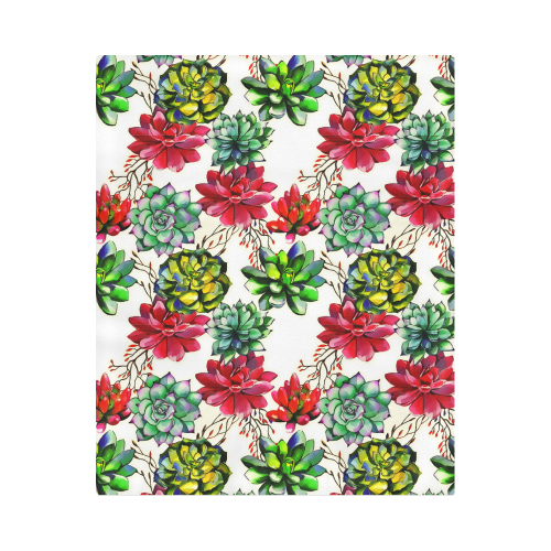 Vibrant Succulent Cactus Pattern Duvet Cover 86"x70" ( All-over-print)
