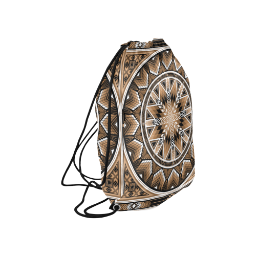 Sacred Places Brown Large Drawstring Bag Model 1604 (Twin Sides)  16.5"(W) * 19.3"(H)