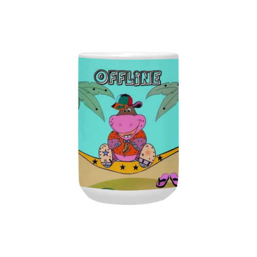 Offline Hippo by Nico Bielow Custom Ceramic Mug (15OZ)