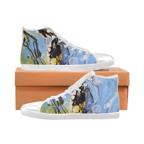 intergalactic convergence high top Women's High Top Canvas Shoes (Model 002)