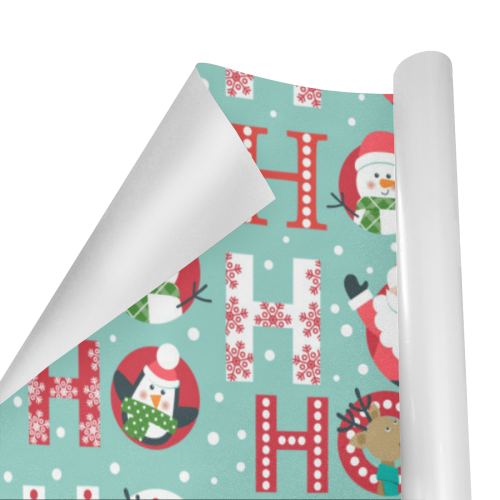Funny Christmas HOHOHO Santa Claus Pattern Gift Wrapping Paper 58"x 23" (1 Roll)