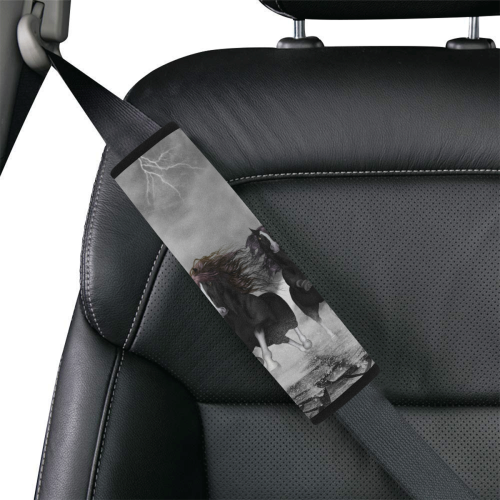 Awesome running black horses Car Seat Belt Cover 7''x10''