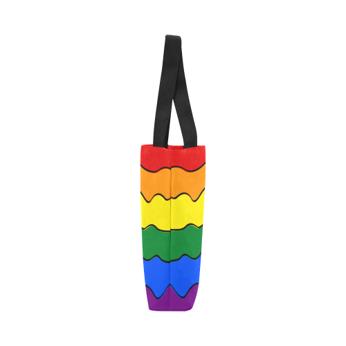 Gay Pride - Rainbow Flag Waves Stripes 1 Canvas Tote Bag (Model 1657)