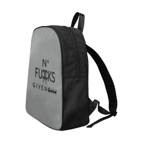 No F Given Gray Fabric School Backpack (Model 1682) (Large)