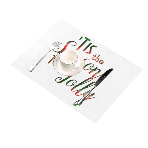 Christmas 'Tis The Season on White Placemat 14’’ x 19’’ (Set of 2)