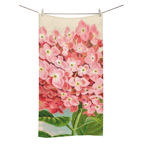 pink hydrangia Bath Towel 30"x56"