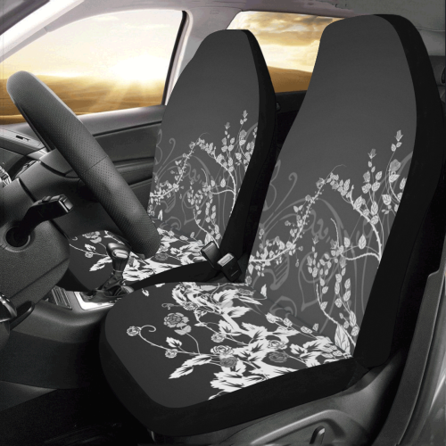 Flowers in black and white Car Seat Covers (Set of 2)