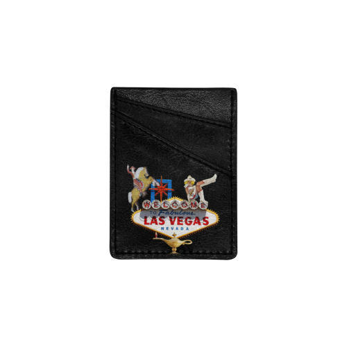 Las Vegas Welcome Sign on Black Cell Phone Card Holder