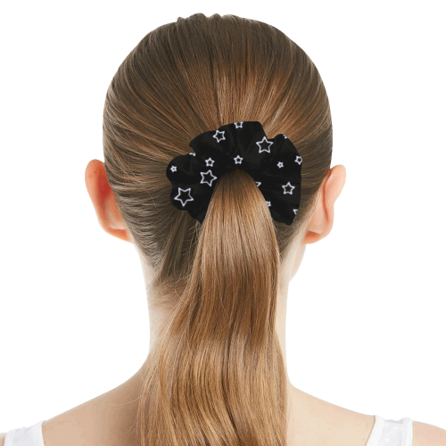 stars black All Over Print Hair Scrunchie